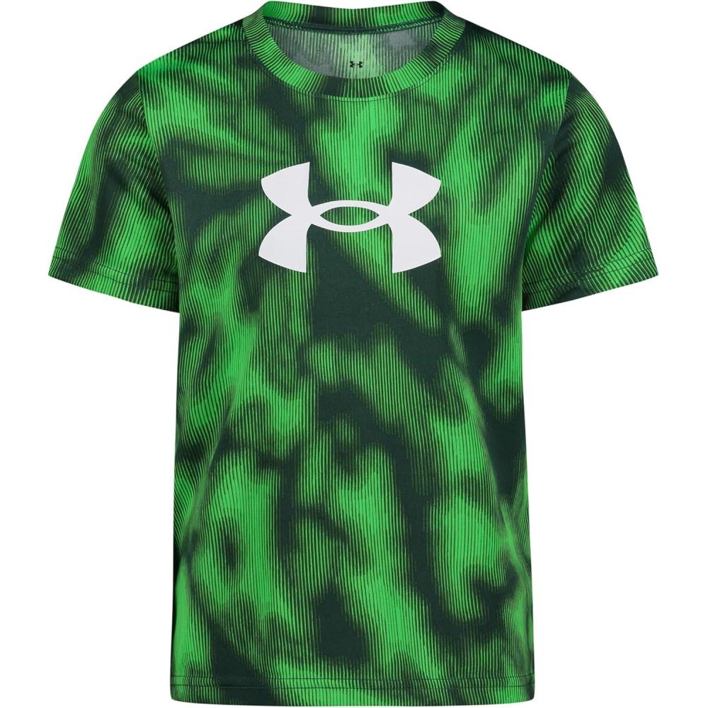 imageUnder Armour Boys Short Sleeve Shirt Crewneck Lightweight and BreathableGreen Etch