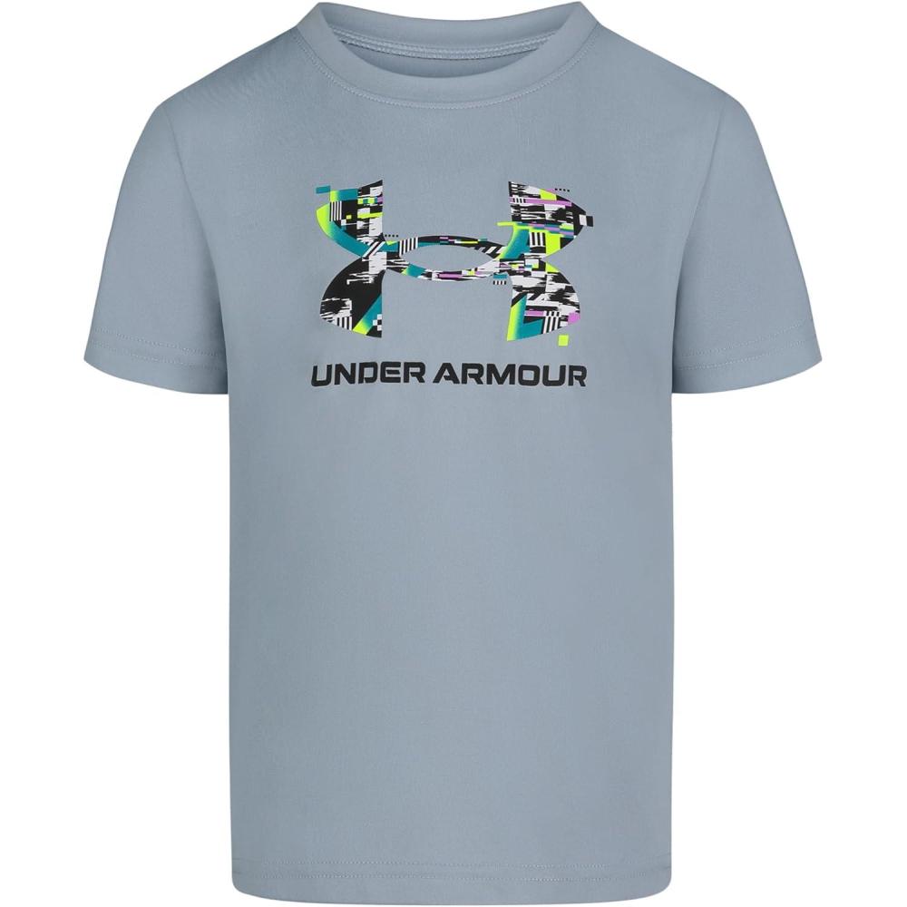 imageUnder Armour Boys Short Sleeve Shirt Crewneck Lightweight and BreathableHarbor Blue Glitch