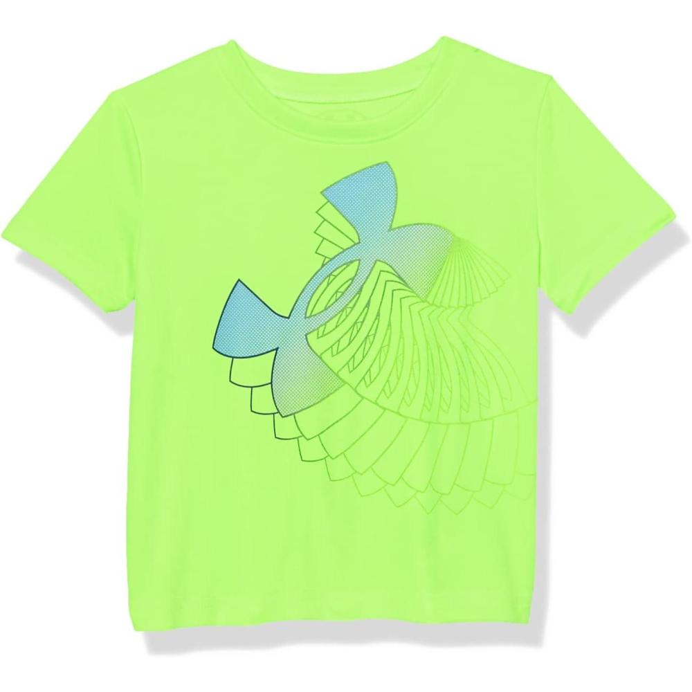 imageUnder Armour Boys Short Sleeve Shirt Crewneck Lightweight and BreathableLime Surge Spiral