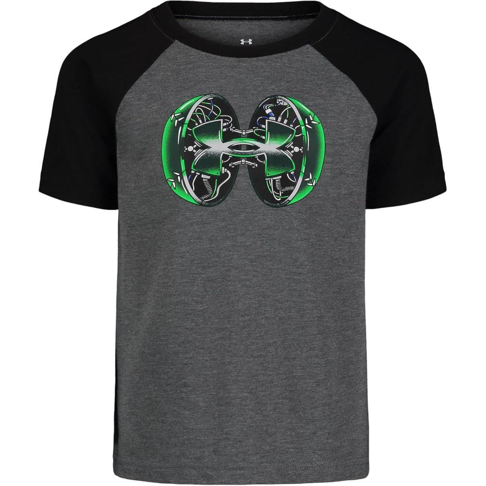 imageUnder Armour Boys Short Sleeve Shirt Crewneck Lightweight and BreathablePitch Gray Cyber