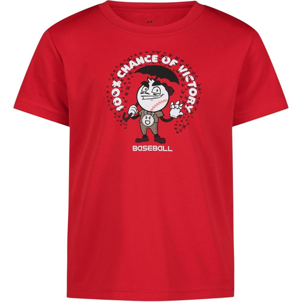 imageUnder Armour Boys Short Sleeve Shirt Crewneck Lightweight and BreathableRed