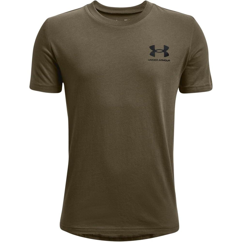 imageUnder Armour Boys Sportstyle Left Chest ShortSleeve TShirtTent 361Black