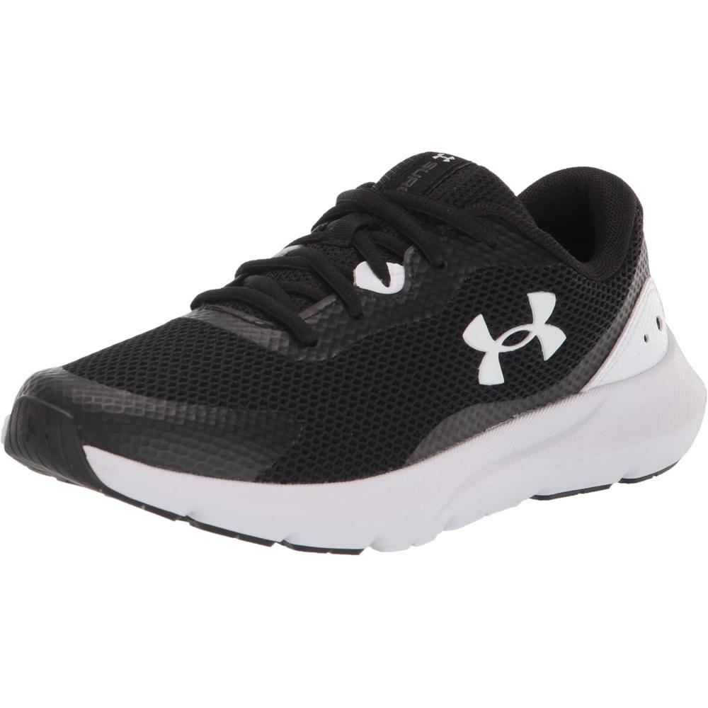 imageUnder Armour Boys Surge 3 Running ShoeBlackWhite
