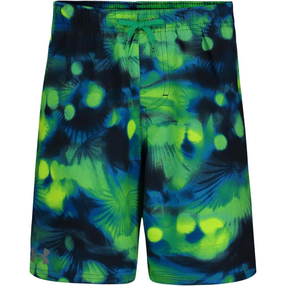imageUnder Armour Boys Swim Trunk Shorts Lightweight ampamp Water Repelling Quick Dry MaterialGreen Tropical Flare