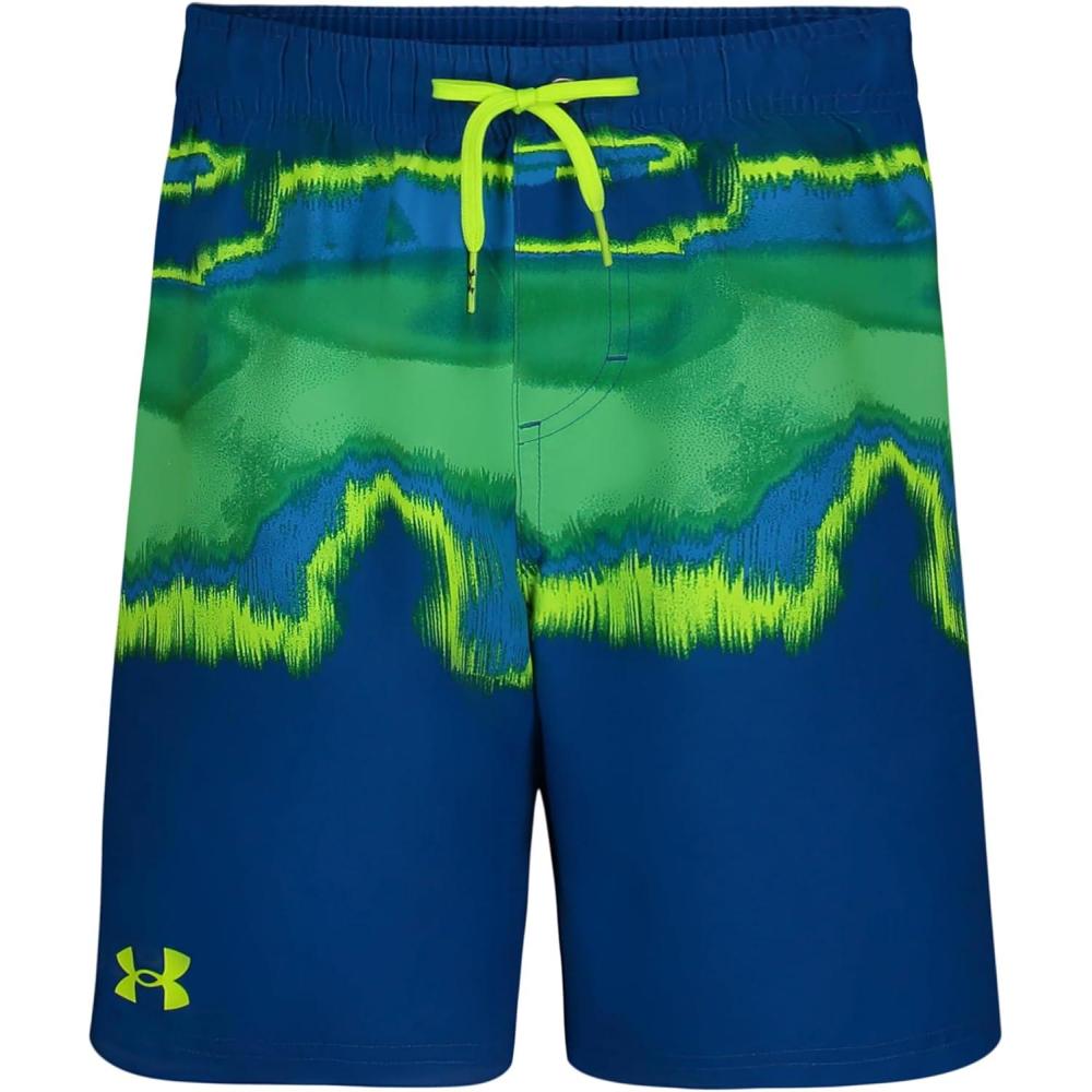 imageUnder Armour Boys Swim Trunk Shorts Lightweight ampamp Water Repelling Quick Dry MaterialPhoton Blue Vaporous Stripe