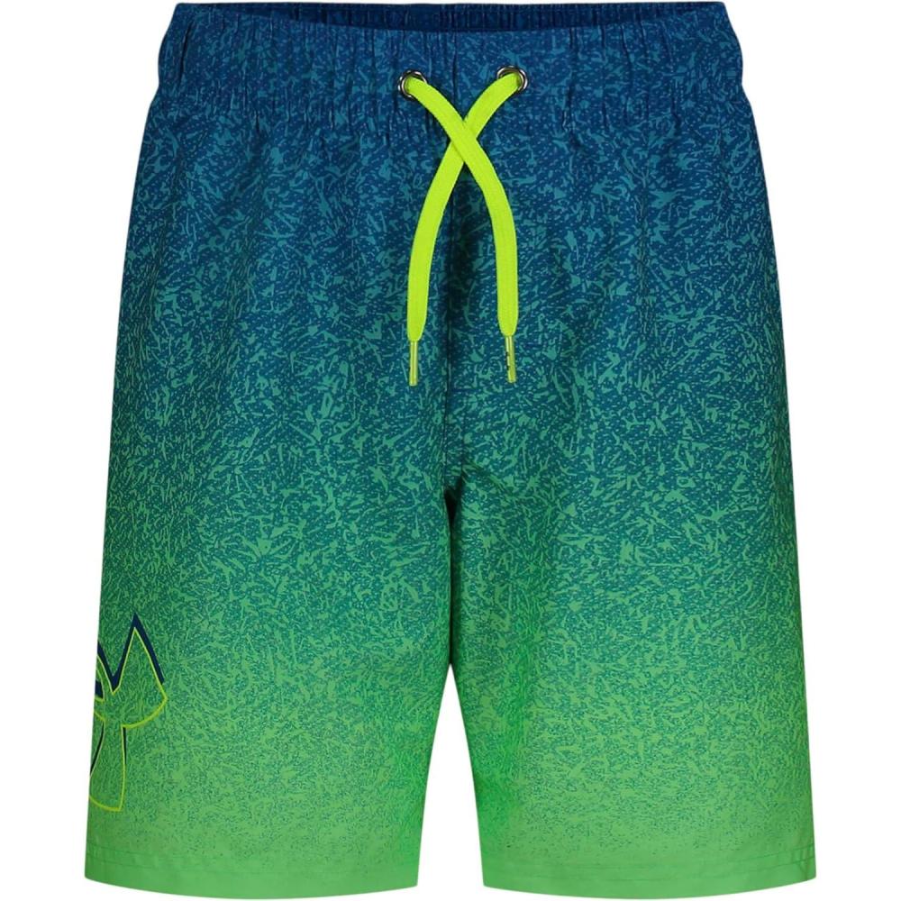 imageUnder Armour Boys Swim Trunk Shorts Lightweight ampamp Water Repelling Quick Dry MaterialTipped Matrix Green