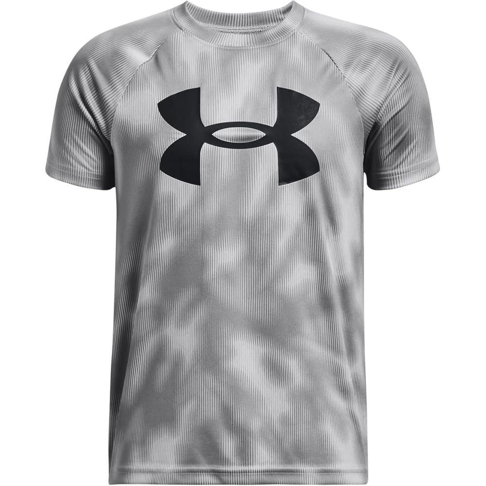 imageUnder Armour Boys Tech Big Logo Printed ShortSleeve TShirt011 Mod Gray   Black