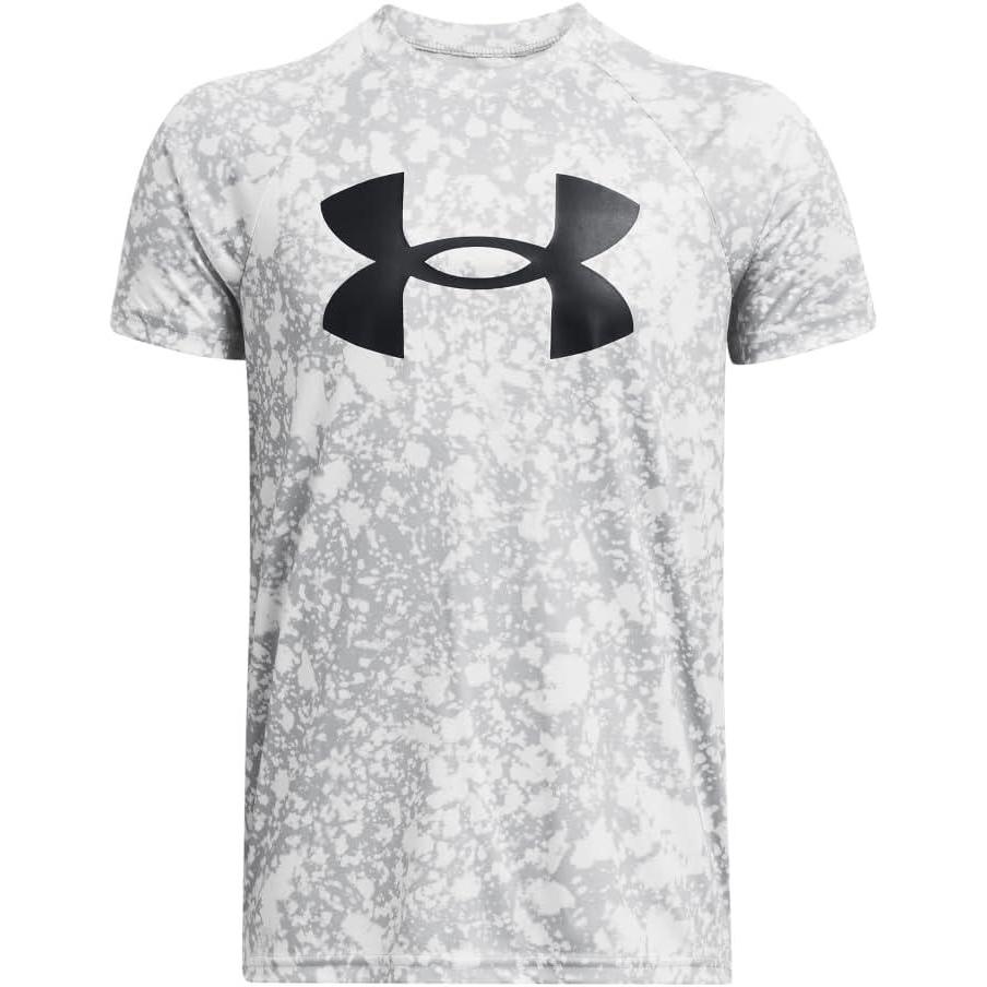 imageUnder Armour Boys Tech Big Logo Printed ShortSleeve TShirt016 Mod Gray   Black