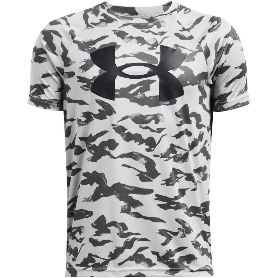 imageUnder Armour Boys Tech Big Logo Printed ShortSleeve TShirt017 Mod Gray   Black