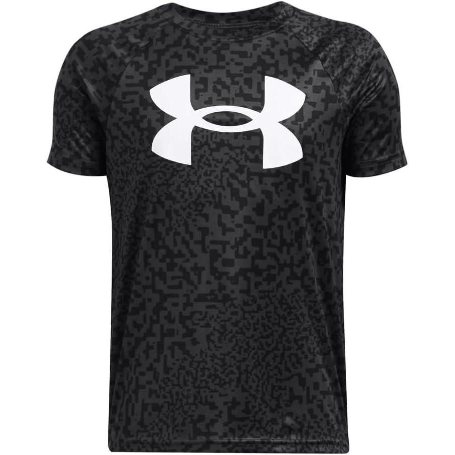 imageUnder Armour Boys Tech Big Logo Printed ShortSleeve TShirt018 Anthracite   White