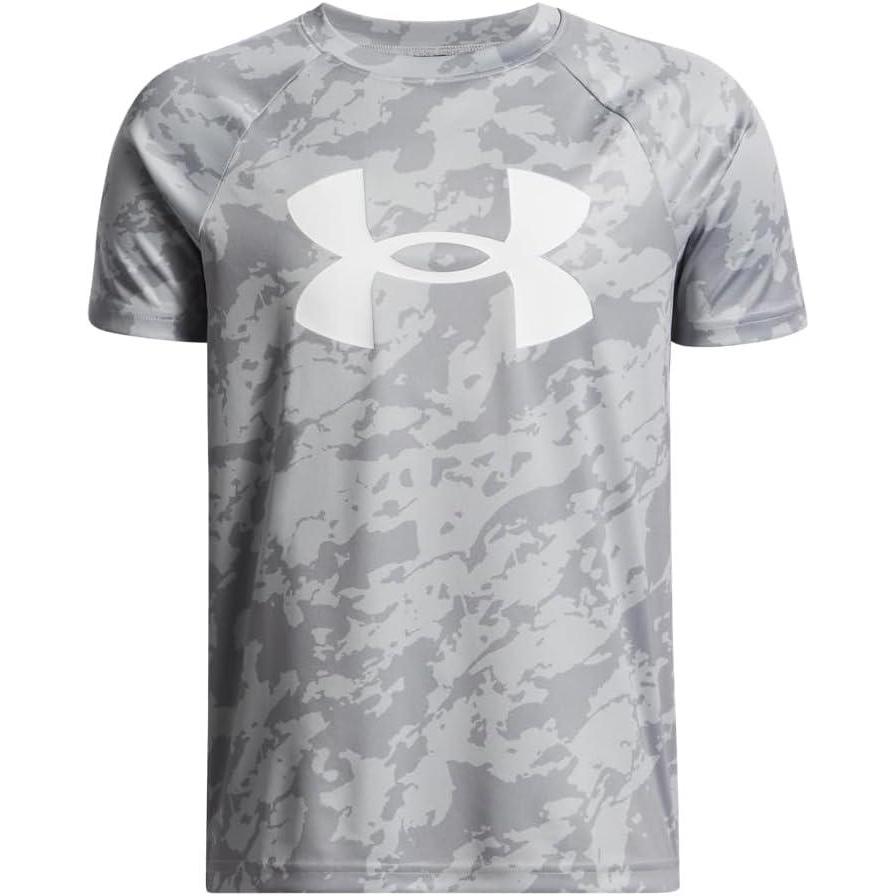 imageUnder Armour Boys Tech Big Logo Printed ShortSleeve TShirt021 Mod Gray   White