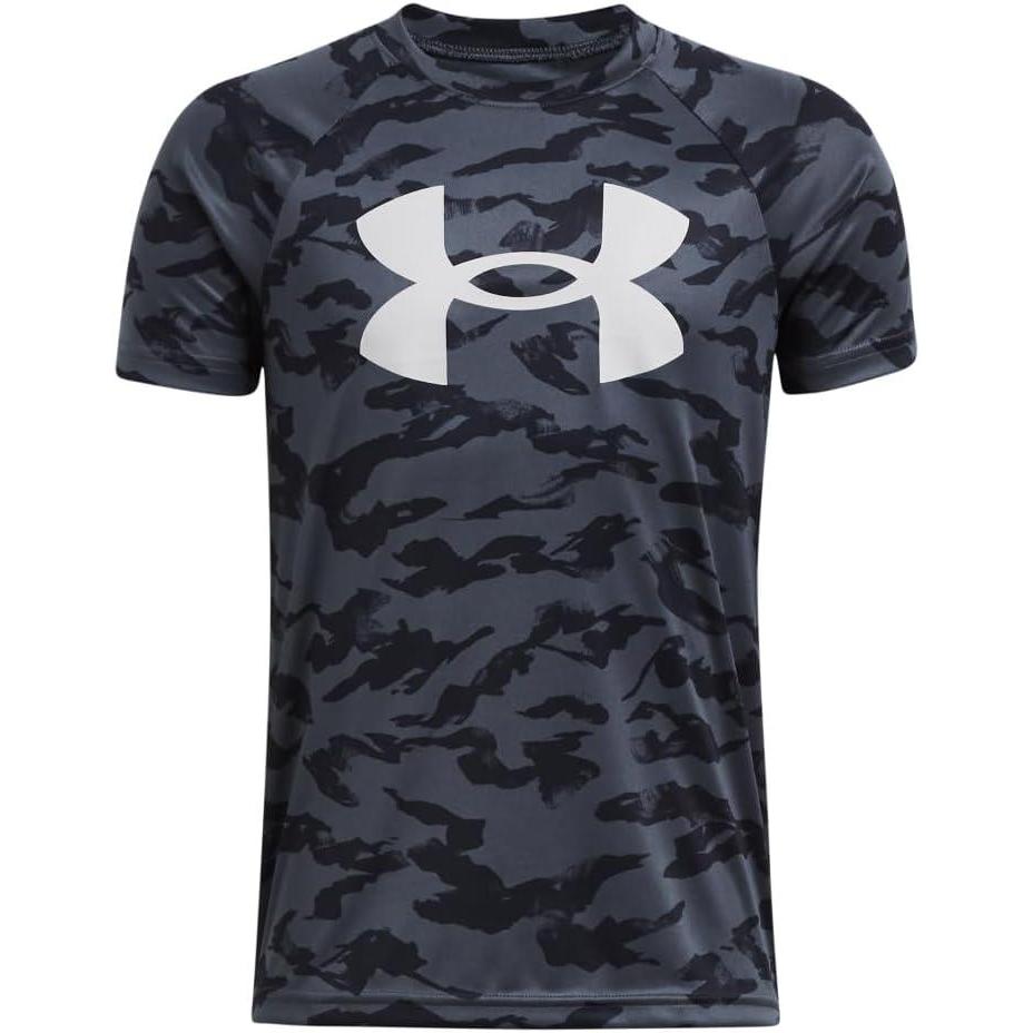 imageUnder Armour Boys Tech Big Logo Printed ShortSleeve TShirt045 Downpour Gray   Mod Gray