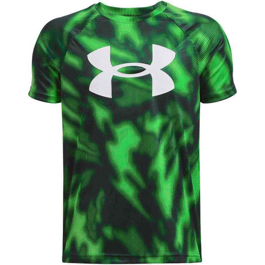 imageUnder Armour Boys Tech Big Logo Printed ShortSleeve TShirt322 Greenwood   White
