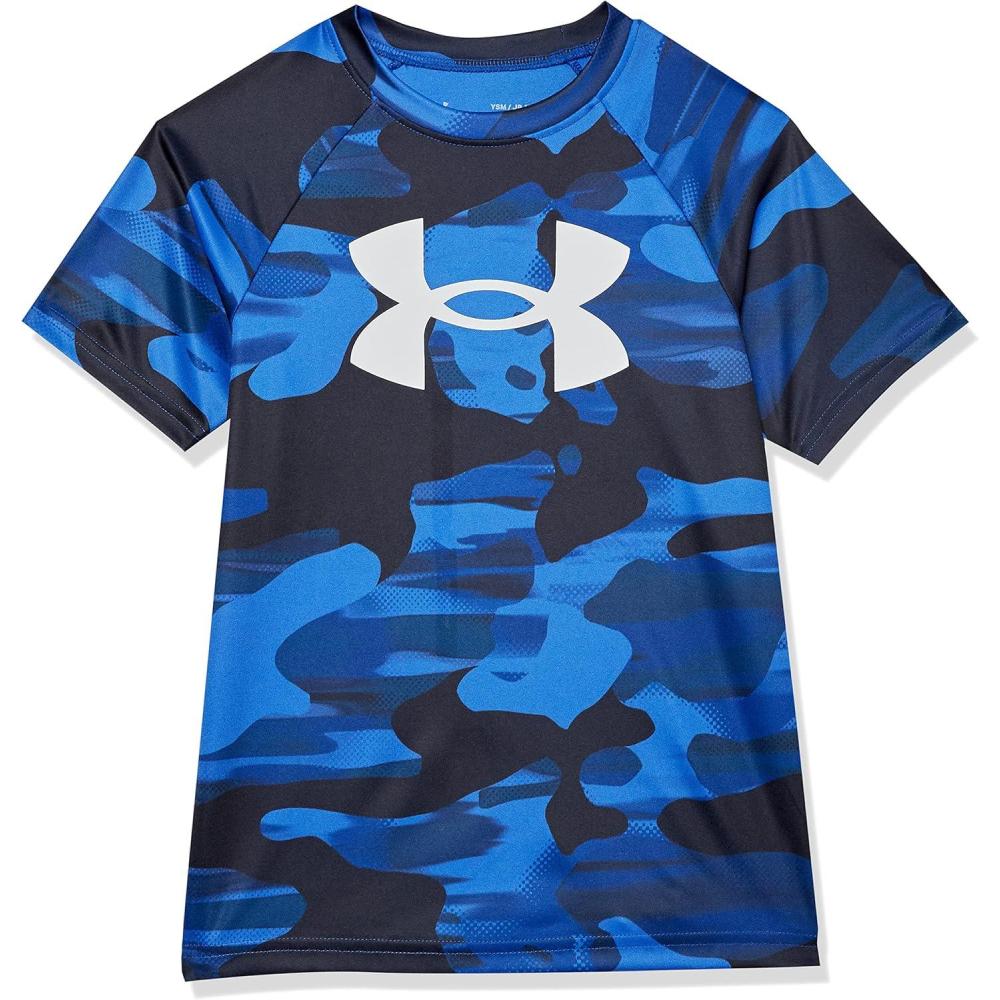 imageUnder Armour Boys Tech Big Logo Printed ShortSleeve TShirt401 Royal   White