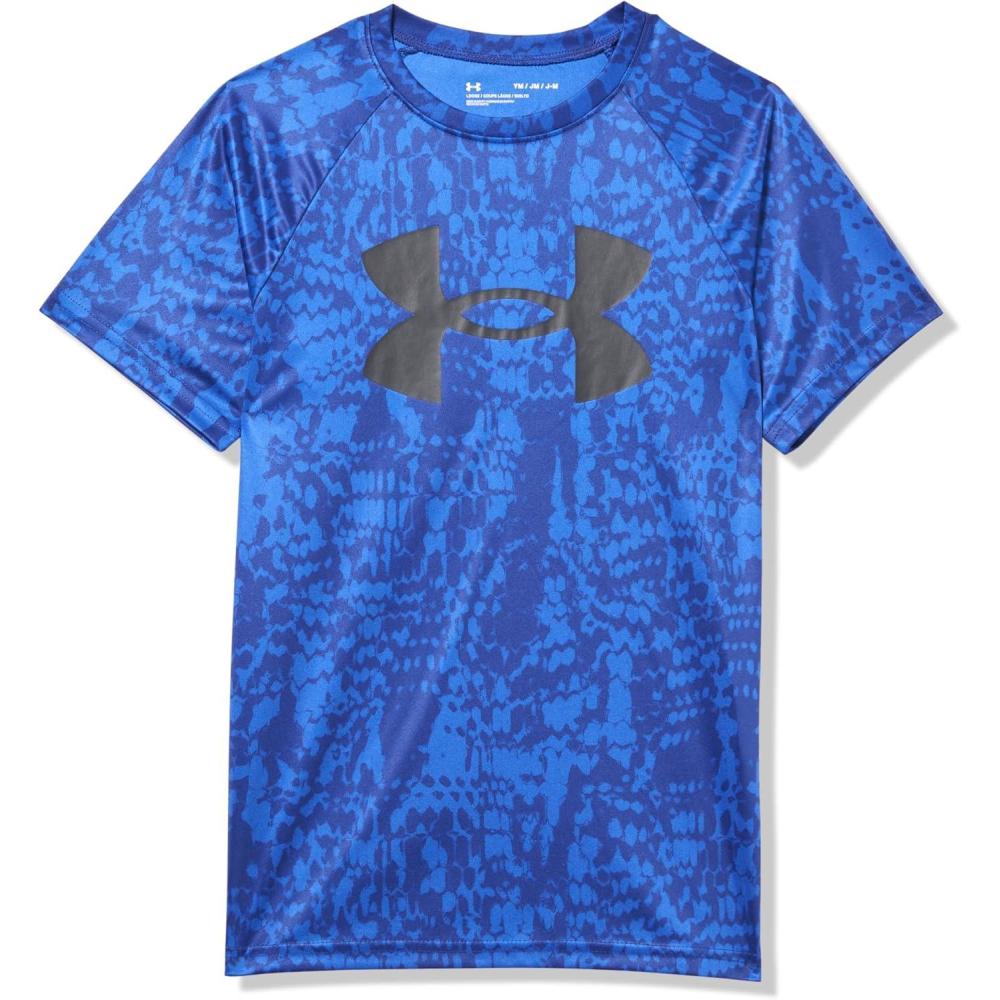 imageUnder Armour Boys Tech Big Logo Printed ShortSleeve TShirt404 Royal   Black