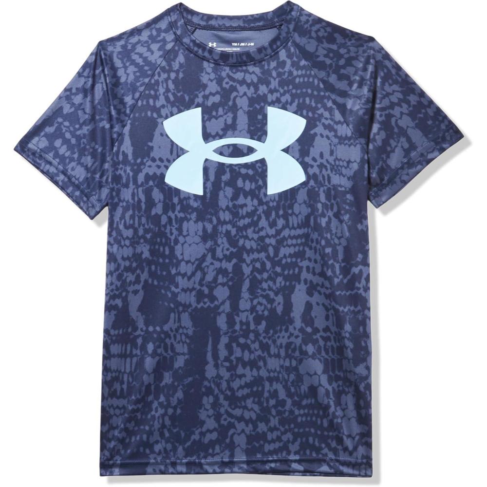 imageUnder Armour Boys Tech Big Logo Printed ShortSleeve TShirt411 Midnight Navy   Stream