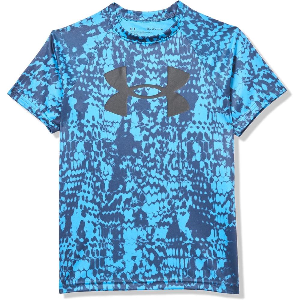 imageUnder Armour Boys Tech Big Logo Printed ShortSleeve TShirt452 Ether Blue   Black