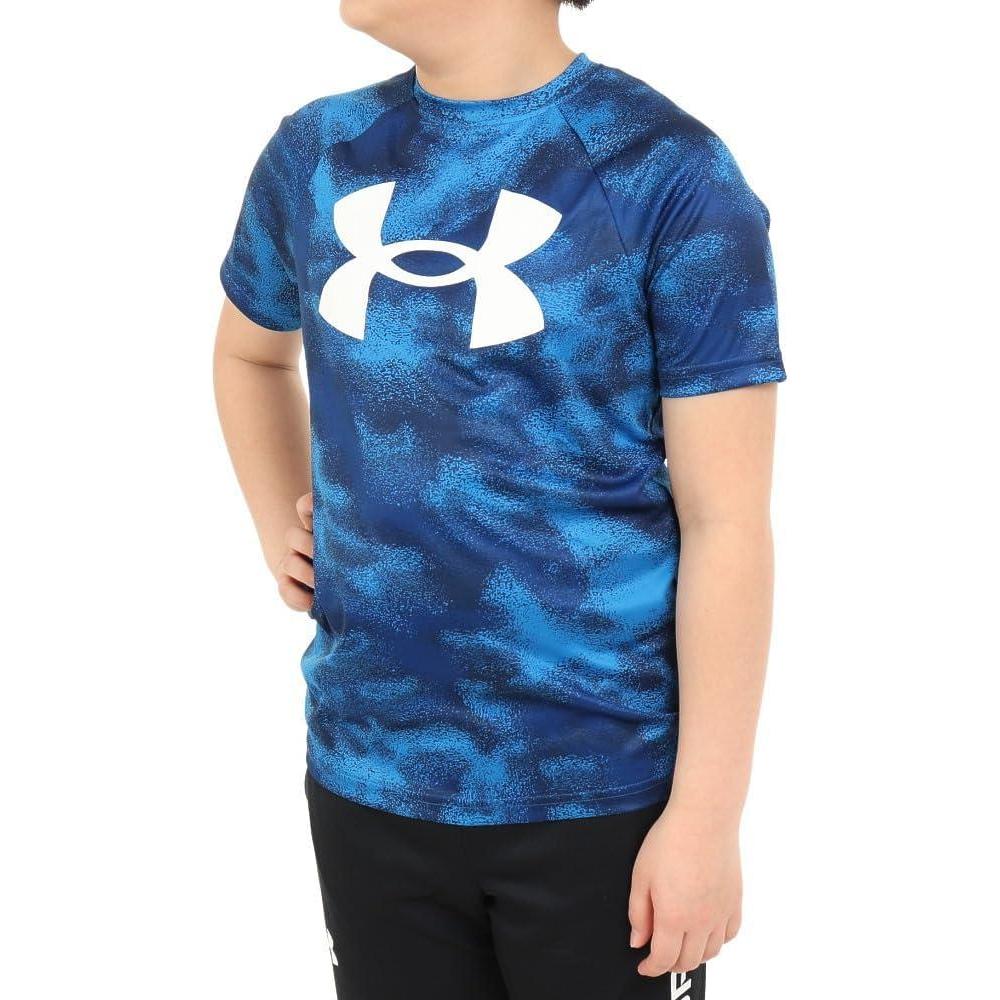 imageUnder Armour Boys Tech Big Logo Printed ShortSleeve TShirt471 Blue Mirage   White