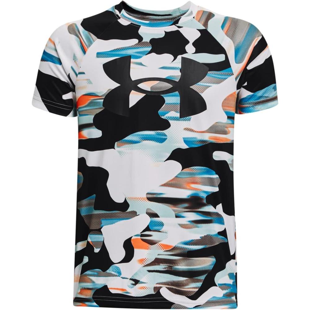 imageUnder Armour Boys Tech Big Logo Printed ShortSleeve TShirt559 Tin   Black