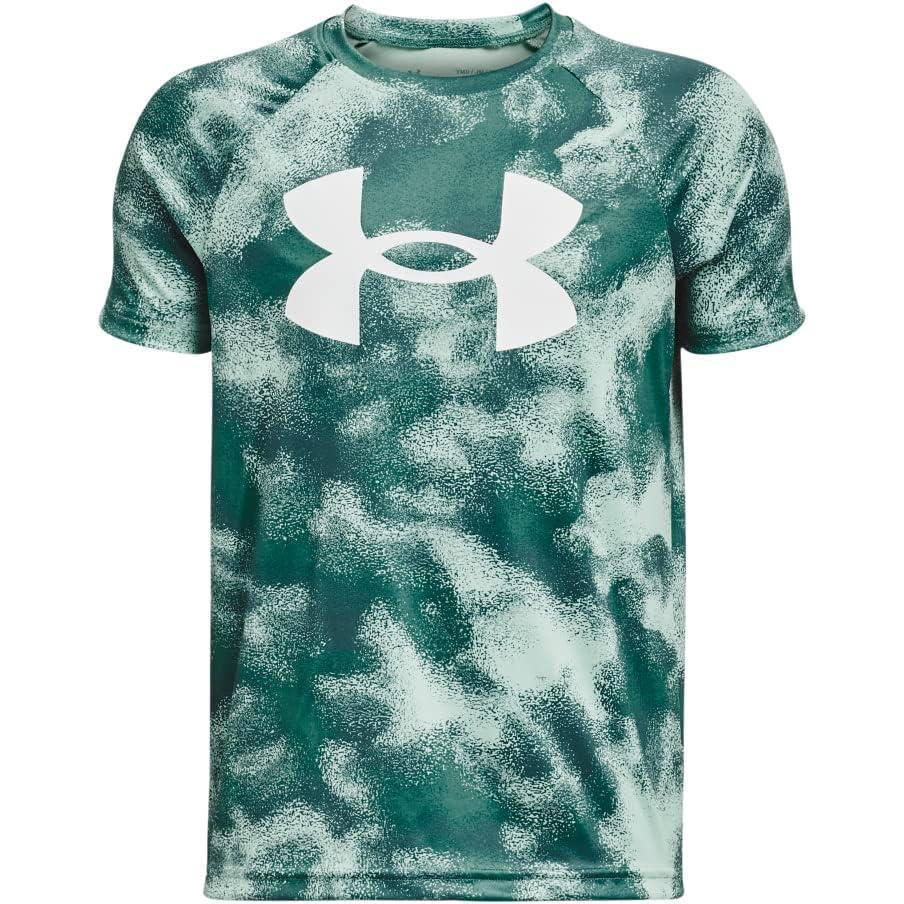 imageUnder Armour Boys Tech Big Logo Printed ShortSleeve TShirt722 Coastal Teal   White
