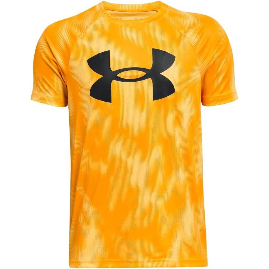 imageUnder Armour Boys Tech Big Logo Printed ShortSleeve TShirt801 Formula Orange   Black