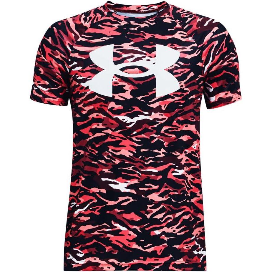 imageUnder Armour Boys Tech Big Logo Printed ShortSleeve TShirtBlack Rose 664White