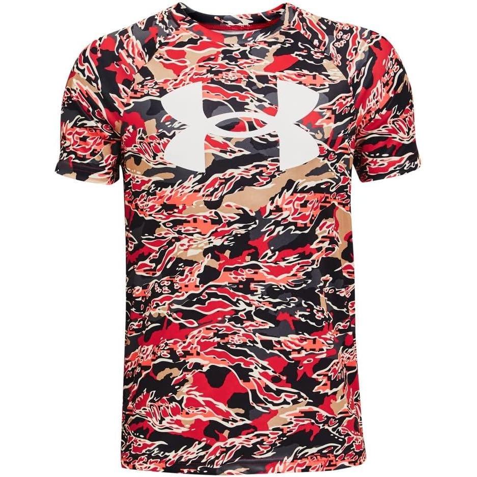 imageUnder Armour Boys Tech Big Logo Printed ShortSleeve TShirtRed 601White
