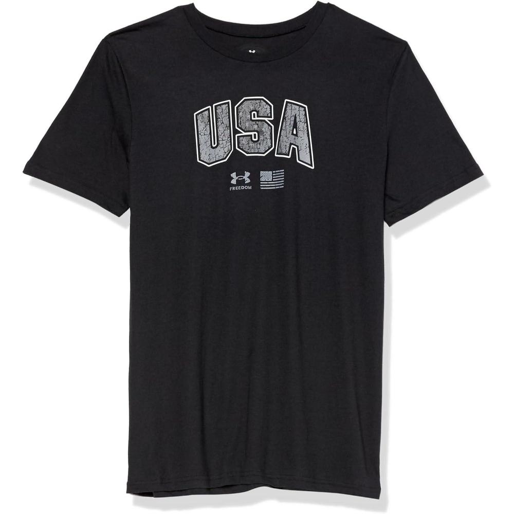 imageUnder Armour Freedom Eagle Boys TShirt001 Black   Steel