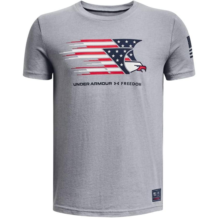 imageUnder Armour Freedom Eagle Boys TShirt035 Steel Medium Heather   Academy