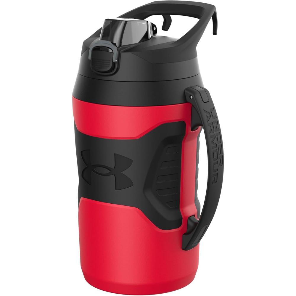 imageUnder Armour Half Gallon Water Bottle Insulated 64oz Insulated Water Bottle with Handle Sports Water Jug Fence Hook Leak Resistant for Baseball Football ampamp MoreRed