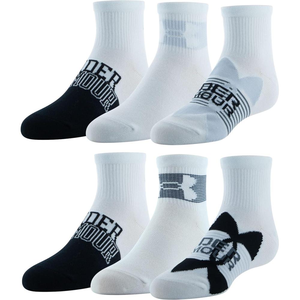 imageUnder Armour Kids Essential Lite Quarter Socks 6PairsWhiteWhitePitch Gray