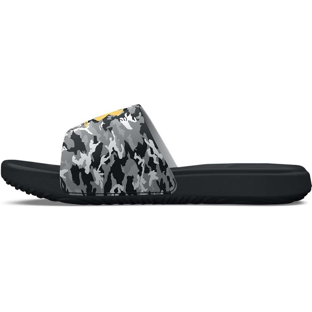 imageUnder Armour UnisexChild Ansa Graphic Slide Sandal010 BlackMod GrayTahoe Gold