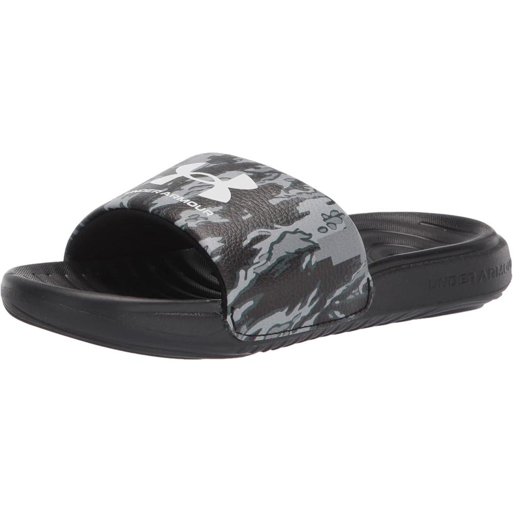 imageUnder Armour UnisexChild Ansa Graphic Slide SandalBlackSteelWhite