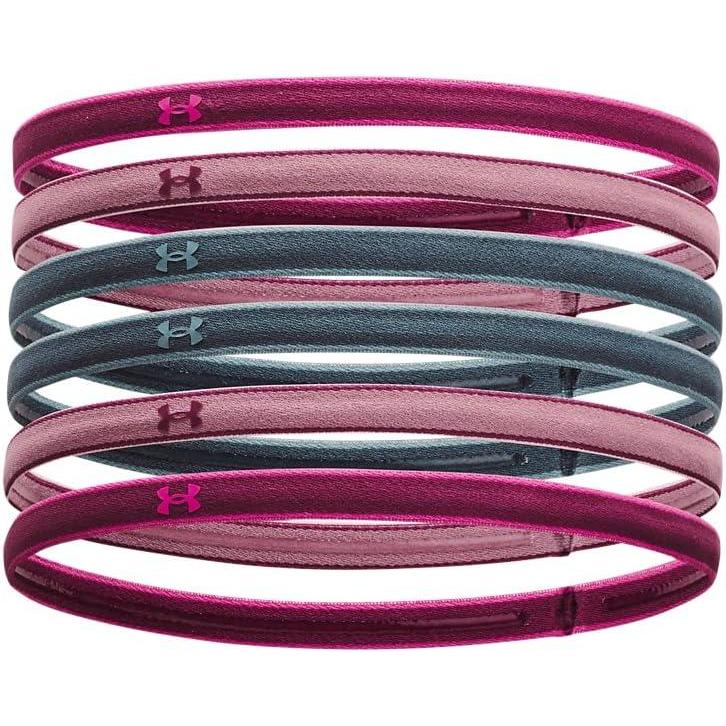 imageUnder Armour Womens Mini Athletic Headbands 6Pack635 Charged Cherry  Pink Elixir  Pink Edge