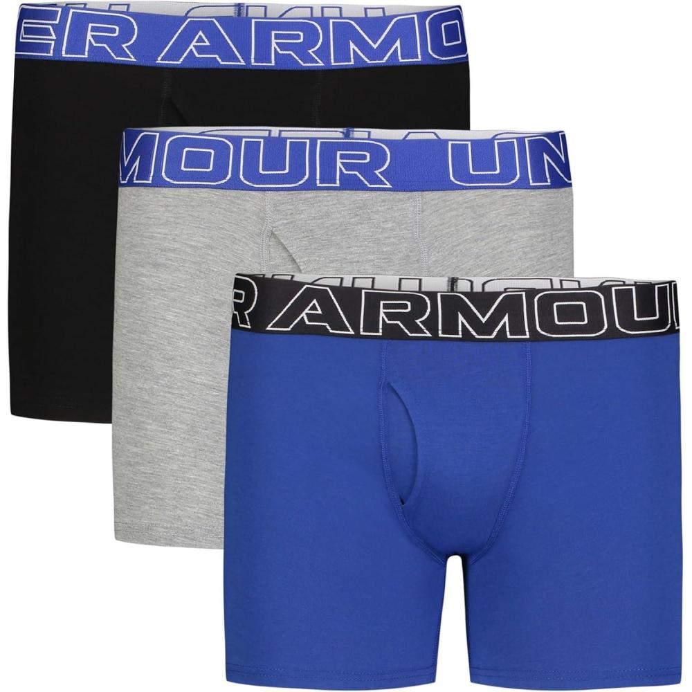 imageUnder Armour boys Charged Stretch Boxer Jock Lightweight ampamp Smooth Stretch Fit3pack Performance Cottonroyal