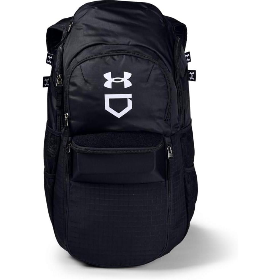 imageUnder Armour mens Yard Baseball Backpack  Black 001White  One SizeBlack 001White