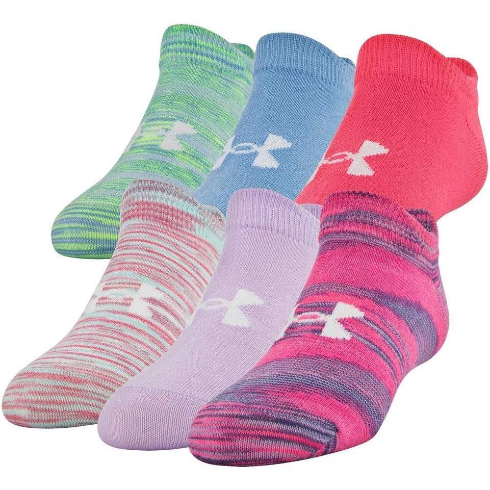 imageUnder Armour unisexchild Essential 20 Lightweight No Show Socks 6pairsSocksMojo Pink Assorted
