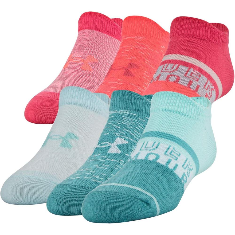 imageUnder Armour unisexchild Essential 20 Lightweight No Show Socks 6pairsSocksNeo TurquoiseAssorted