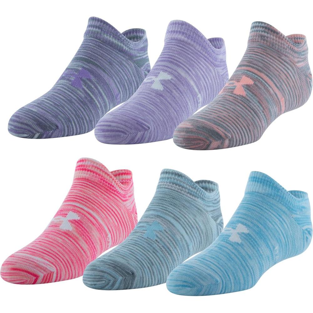 imageUnder Armour unisexchild Essential 20 Lightweight No Show Socks 6pairsSocksOpal BlueWhiteWhite