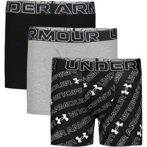 imageUnder Armour Boys Big Performance Boxer Briefs Lightweight ampamp Smooth Stretch Fit3pack Performance Cottonwordmark