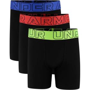 imageUnder Armour Boys Big Performance Boxer Briefs Lightweight ampamp Smooth Stretch FitBlackHi Vis Yellow