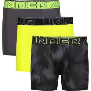 imageUnder Armour Boys Big Performance Boxer Briefs Lightweight ampamp Smooth Stretch FitHivis Yellow Multi Three Pack