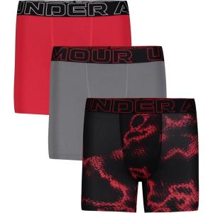 imageUnder Armour Boys Big Performance Boxer Briefs Lightweight ampamp Smooth Stretch FitRacer Red  Three Pack
