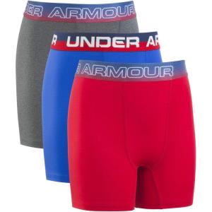 imageUnder Armour Boys Big Performance Boxer Briefs Lightweight ampamp Smooth Stretch FitUltra BlueRed