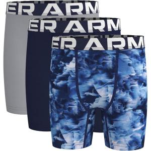 imageUnder Armour Boys Big Performance Boxer Briefs Lightweight ampamp Smooth Stretch FitVersa Blue Print