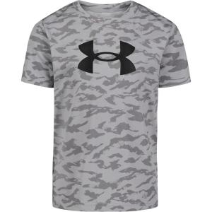imageUnder Armour Boys Classic Core Logo TShirt Wordmark Print ampamp Baseball Designs Crew NeckAllover Camo  Mod Gray