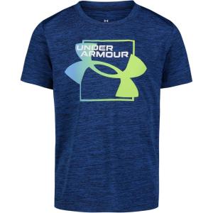 imageUnder Armour Boys Classic Core Logo TShirt Wordmark Print ampamp Baseball Designs Crew NeckBig Logo Twist Blue