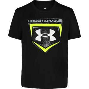 imageUnder Armour Boys Classic Core Logo TShirt Wordmark Print ampamp Baseball Designs Crew NeckBlack Homeplate