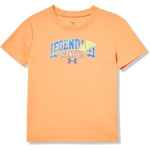 imageUnder Armour Boys Classic Core Logo TShirt Wordmark Print ampamp Baseball Designs Crew NeckBlaze Orange  Tech Legendary Ss