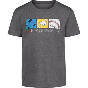 imageUnder Armour Boys Classic Core Logo TShirt Wordmark Print ampamp Baseball Designs Crew NeckCastlerock Triple Play